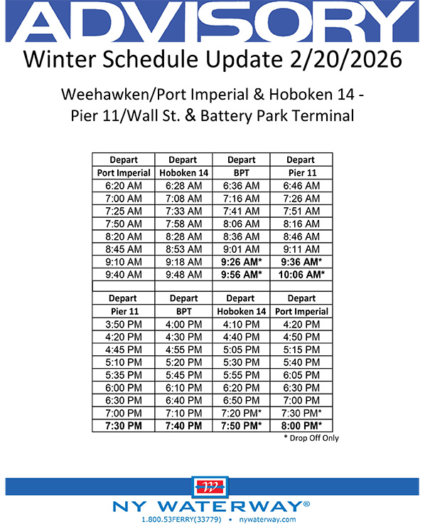 Port Imperial / Hoboken schedule