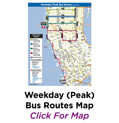 Weekday Peak Bus Routes Map