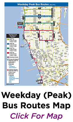 Weekday Peak Bus Routes Map